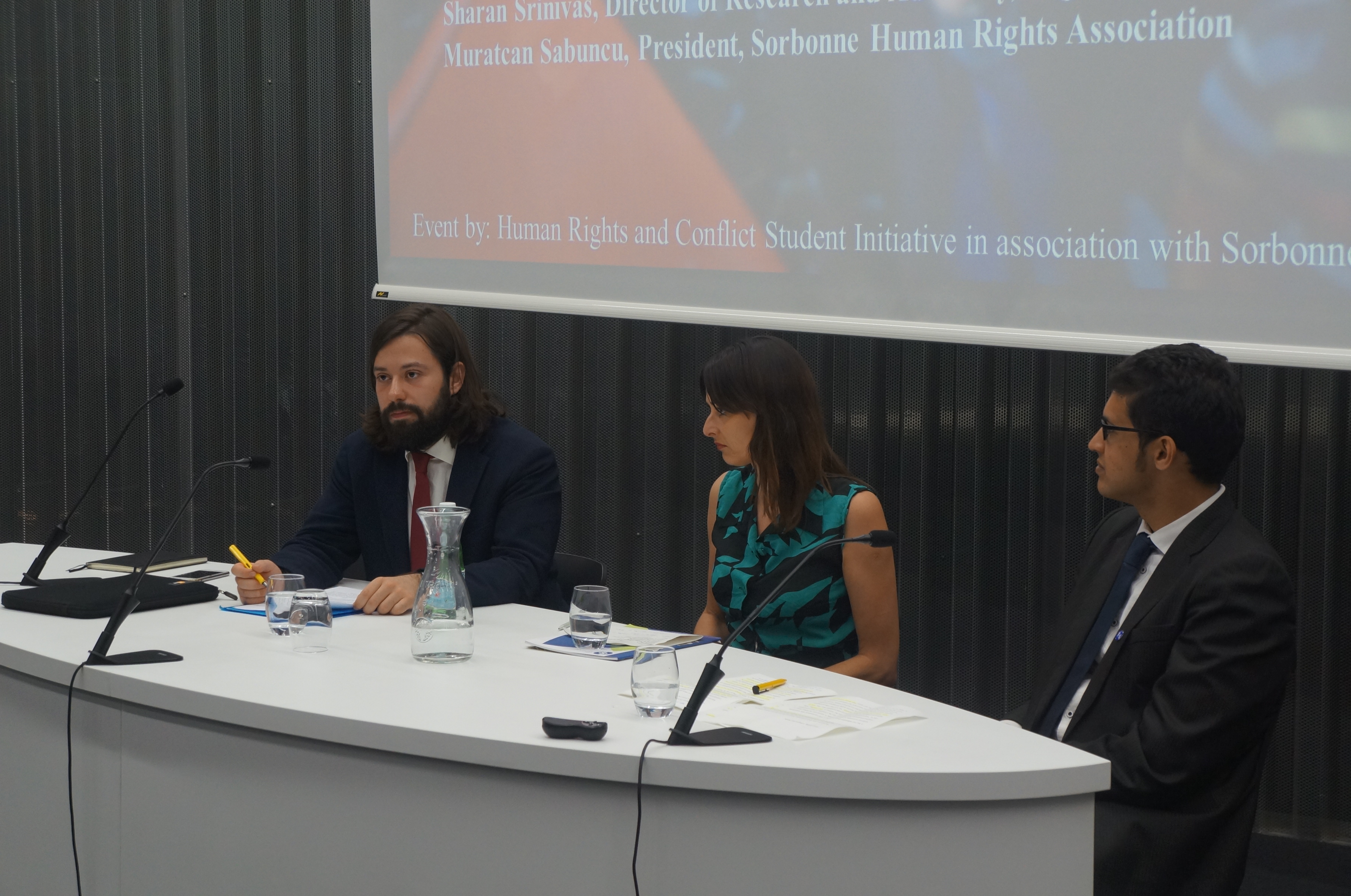 L-R: Muratcan Sabuncu; Nadia Boehlen, Amnesty International - Switzerland, Sharan Srivinas, Right Livelihood Award Foundation
