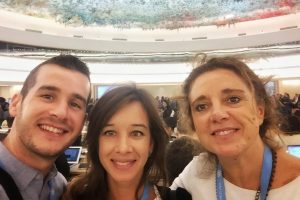 David, Fabiana and Alessandra from the Geneva Team attending the Human Rights Council meeting.