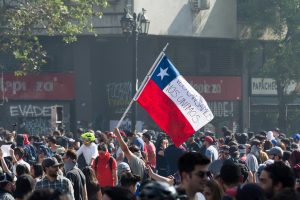 Protests in Santiogo, Chile, 2019. Credit: Carlos Figueroa [CC BY-SA 4.0 (https://creativecommons.org/licenses/by-sa/4.0)]